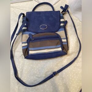 MultiSac Major Backpack Purse in Denim Austin Versatile Bag Crossbody Strap